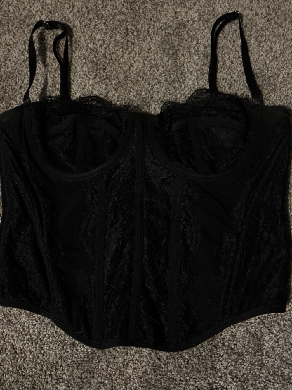 Black Lace Bustier Top